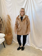 Mystree Camel Zip Up Coat-Vests-mystree-The Silo Boutique, Women's Fashion Boutique Located in Warren and Grand Forks North Dakota