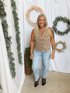 Risen Leopard Denim Vest-Vests-risen-The Silo Boutique, Women's Fashion Boutique Located in Warren and Grand Forks North Dakota