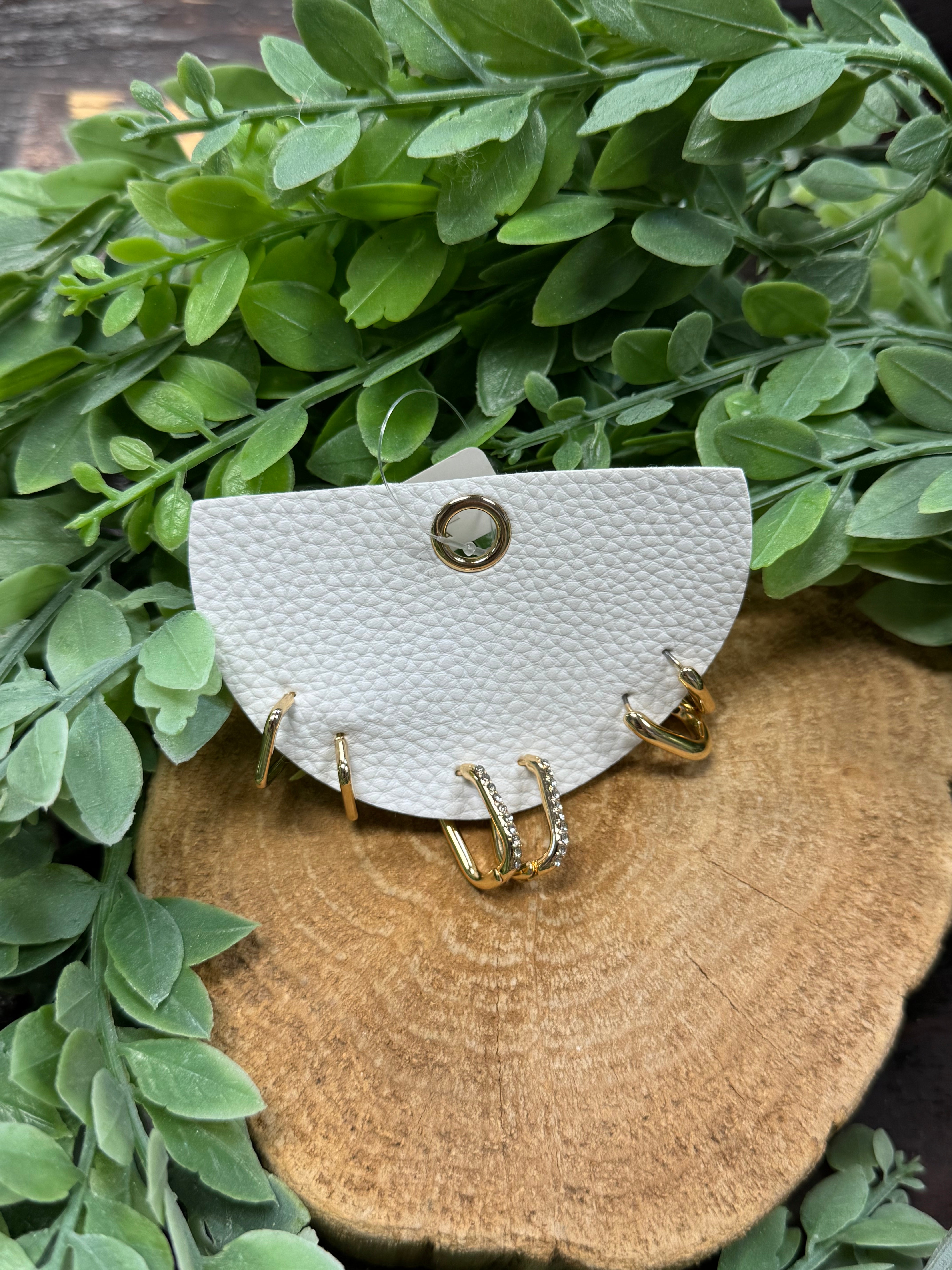 JED Gold 3 Hoop Earrings-Earrings-fame-The Silo Boutique, Women's Fashion Boutique Located in Warren and Grand Forks North Dakota