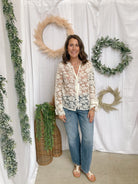 Rosa Beige Boho Lace Top-Long Sleeve Tops-rosa-The Silo Boutique, Women's Fashion Boutique Located in Warren and Grand Forks North Dakota