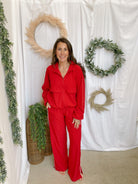 Mono B Finish Line Track Pants-Cherry-Pants-mono b-The Silo Boutique, Women's Fashion Boutique Located in Warren and Grand Forks North Dakota