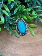 Halo Turquoise Ring-Rings-Dallas Market-The Silo Boutique, Women's Fashion Boutique Located in Warren and Grand Forks North Dakota