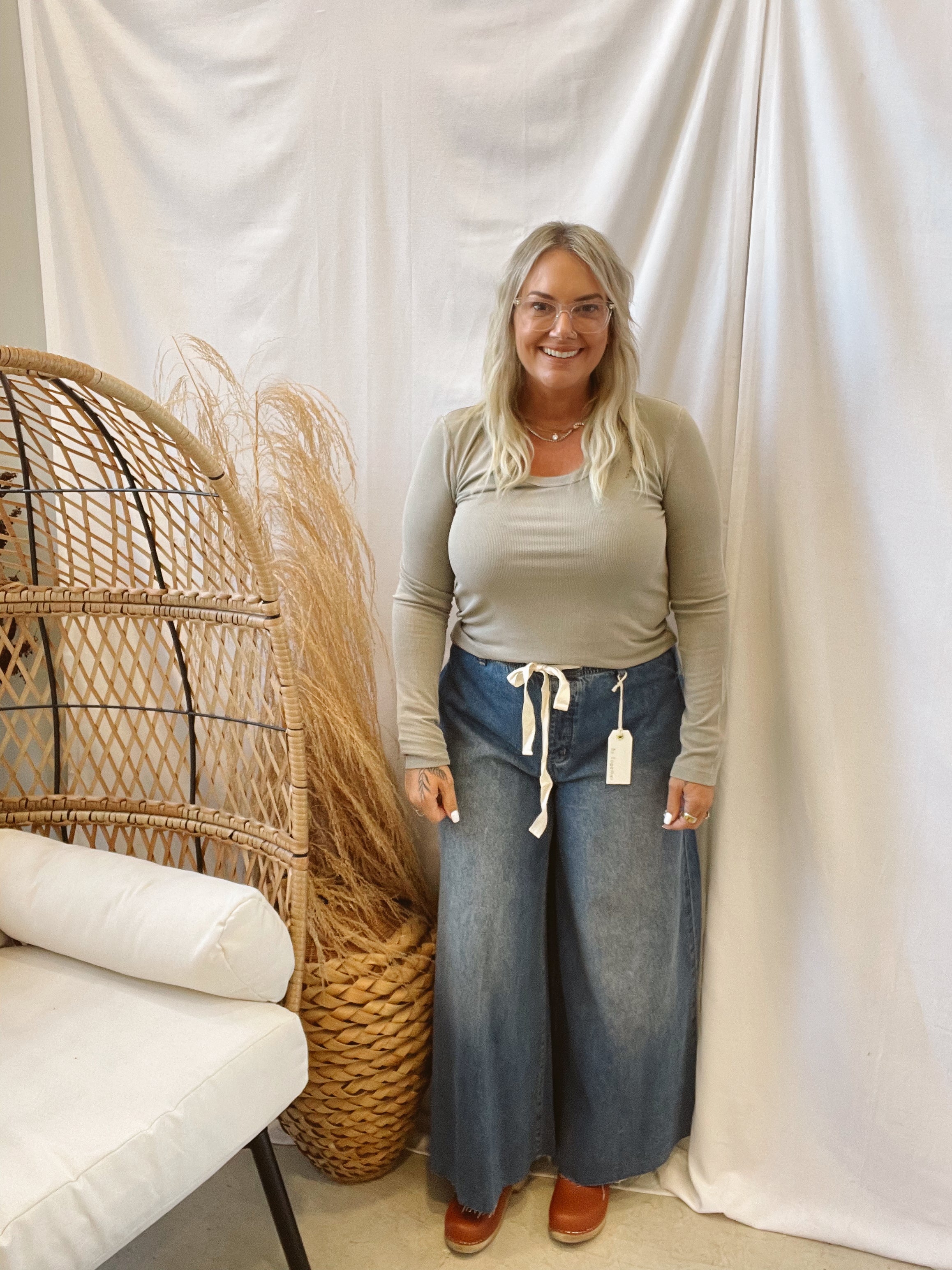 Be Cool Scoop Neck Ribbed Long Sleeve Top-Long Sleeve Tops-be cool-The Silo Boutique, Women's Fashion Boutique Located in Warren and Grand Forks North Dakota