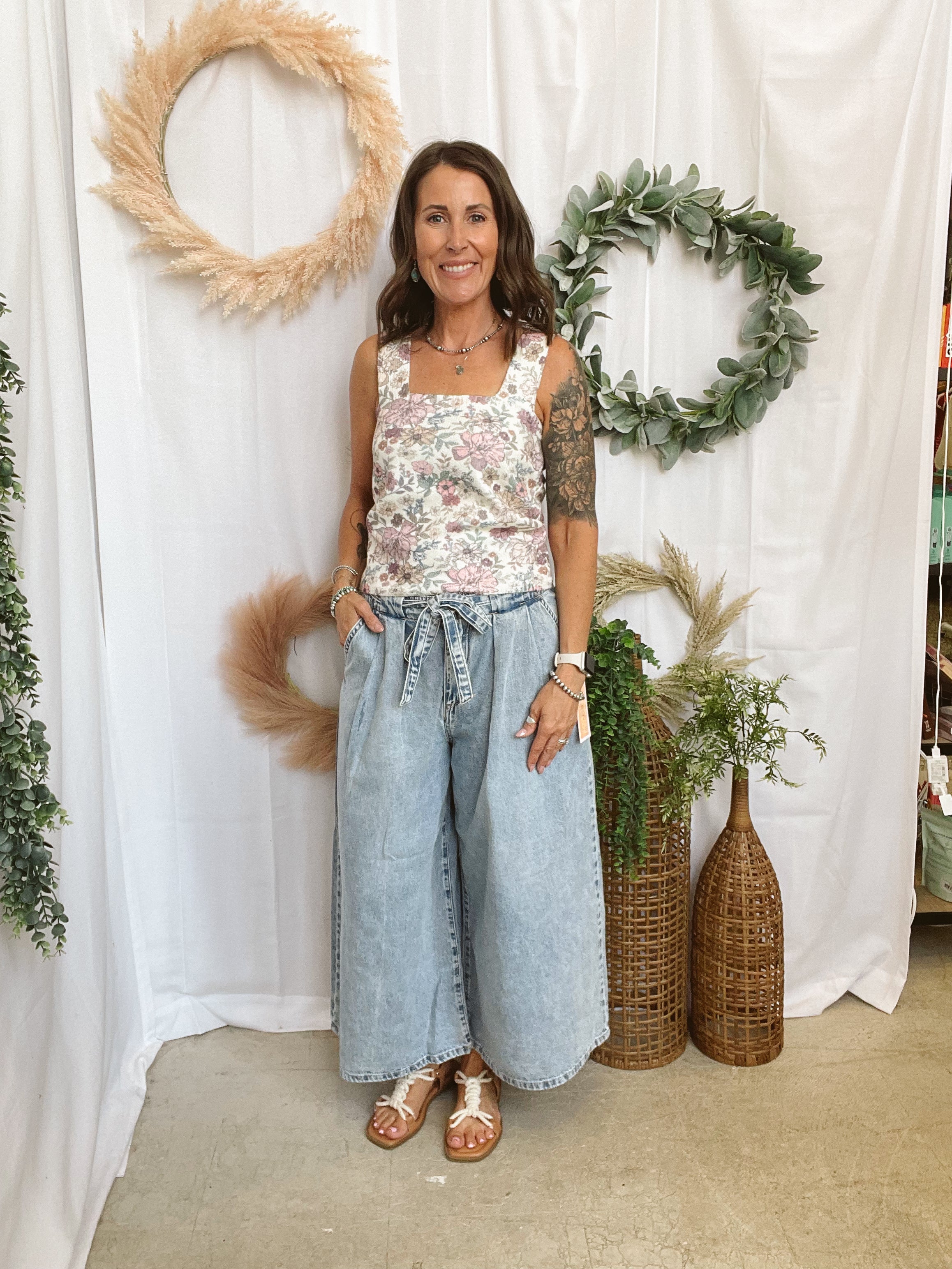 Risen Slouchy Wide Leg Crop Jeans-Jeans-risen-The Silo Boutique, Women's Fashion Boutique Located in Warren and Grand Forks North Dakota