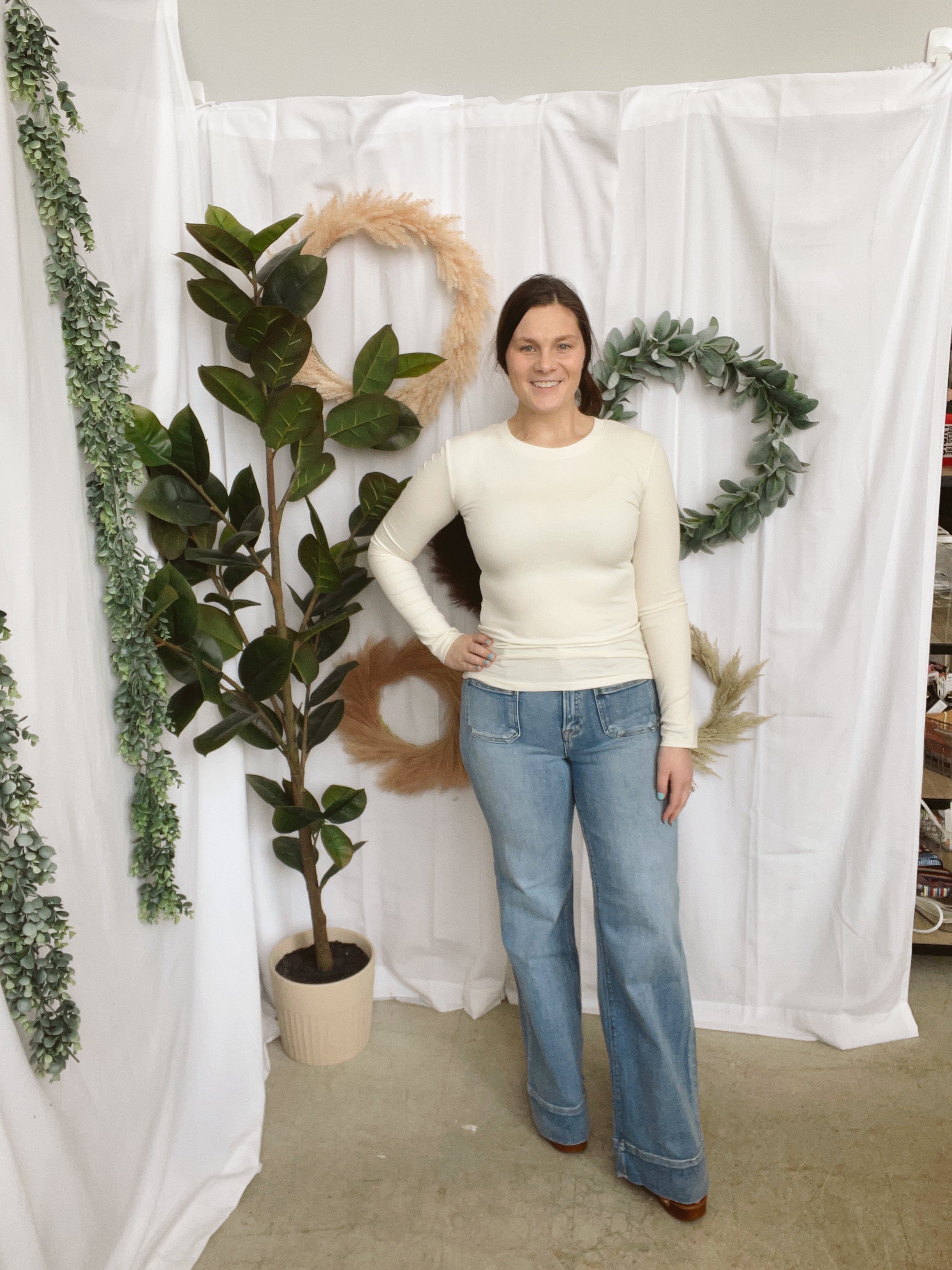 Risen Flare Patch Pocket Jeans-Jeans-risen-The Silo Boutique, Women's Fashion Boutique Located in Warren and Grand Forks North Dakota