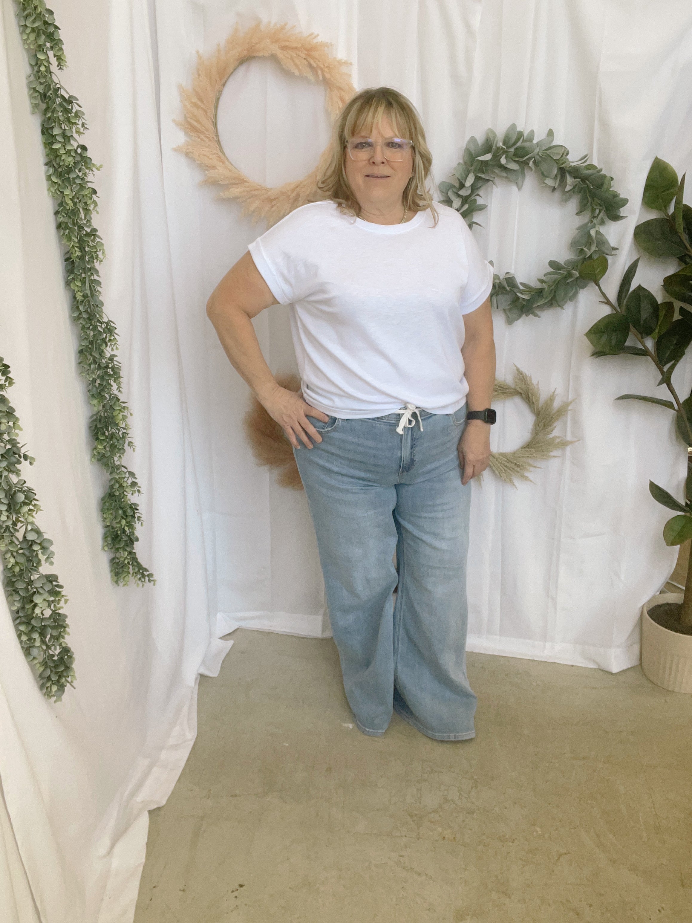 Kelly Slub Rolled Sleeve Tee-Short Sleeve Tops-Zenana-The Silo Boutique, Women's Fashion Boutique Located in Warren and Grand Forks North Dakota