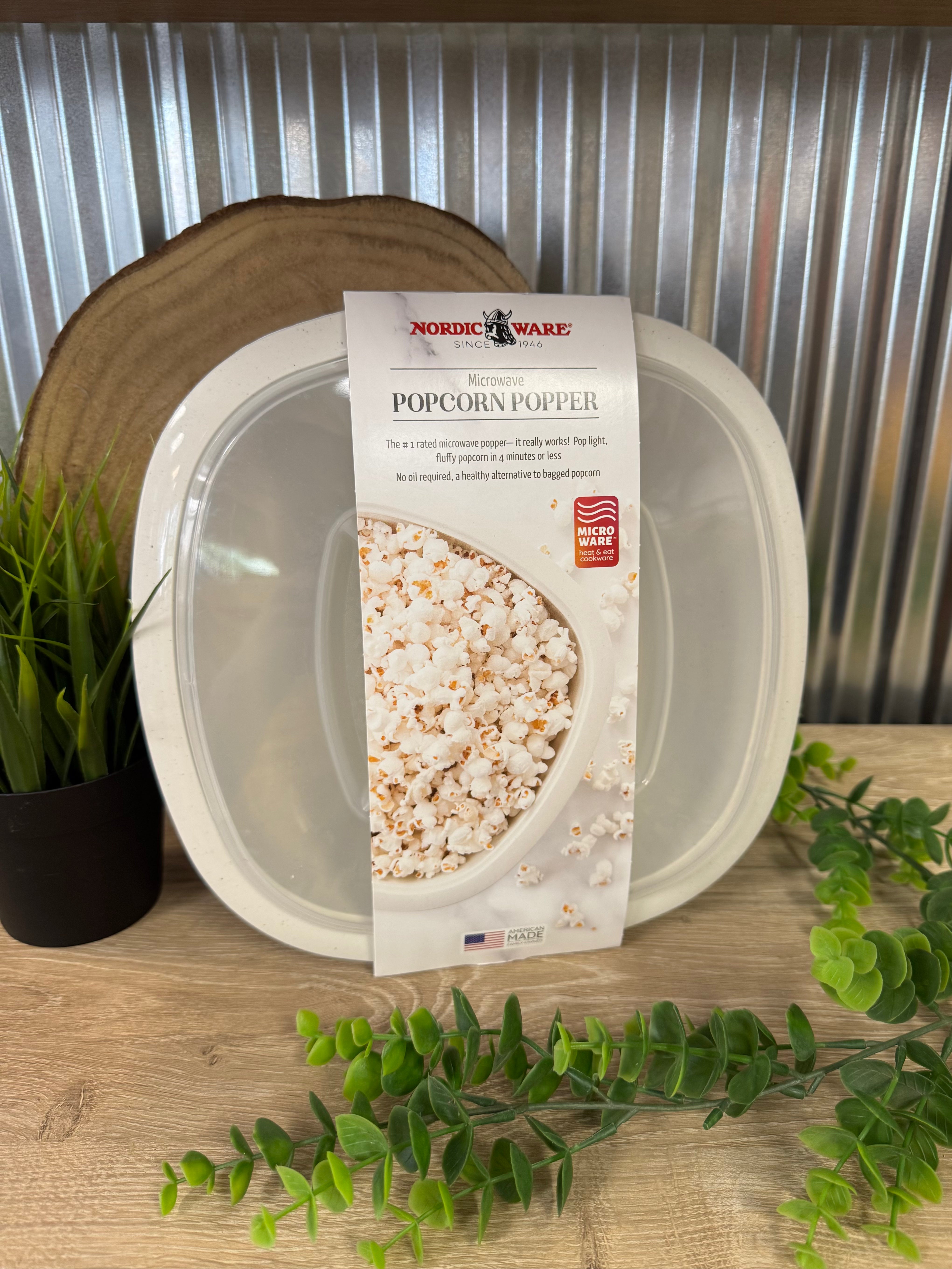 Popcorn Microwave Bowl - White-Food Items-amish-The Silo Boutique, Women's Fashion Boutique Located in Warren and Grand Forks North Dakota