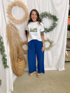 Royal Blue Wide Leg Pants-Pants-staccato-The Silo Boutique, Women's Fashion Boutique Located in Warren and Grand Forks North Dakota