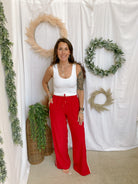 Mono B Finish Line Track Pants-Cherry-Pants-mono b-The Silo Boutique, Women's Fashion Boutique Located in Warren and Grand Forks North Dakota