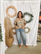 Flutter Sleeve Floral Top-Short Sleeve Tops-staccato-The Silo Boutique, Women's Fashion Boutique Located in Warren and Grand Forks North Dakota