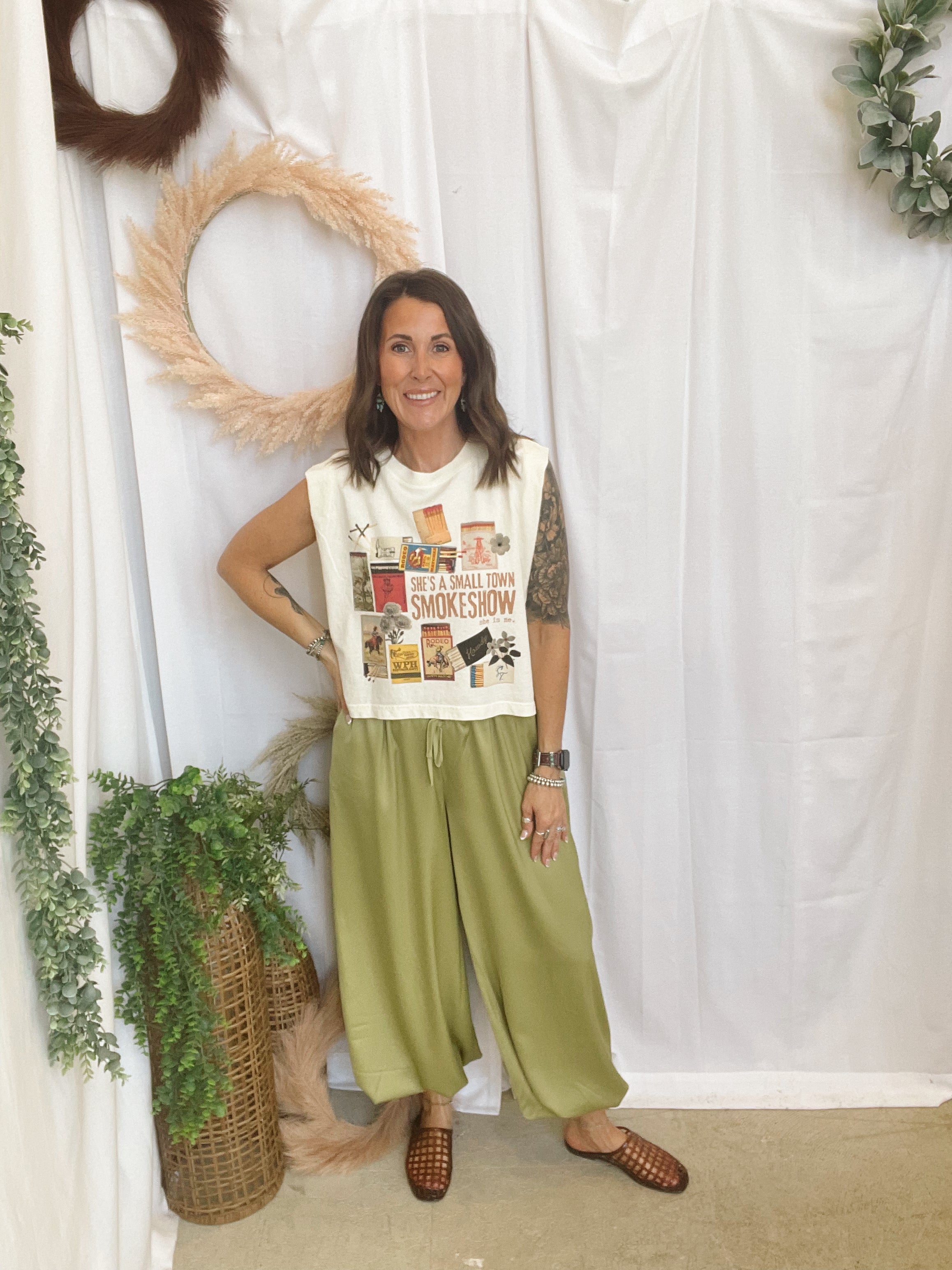 Jane Satin Drape Pants-Avocado-Pants-jade by jane-The Silo Boutique, Women's Fashion Boutique Located in Warren and Grand Forks North Dakota