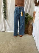 Risen Wide Leg Pleated Jeans-Jeans-risen-The Silo Boutique, Women's Fashion Boutique Located in Warren and Grand Forks North Dakota