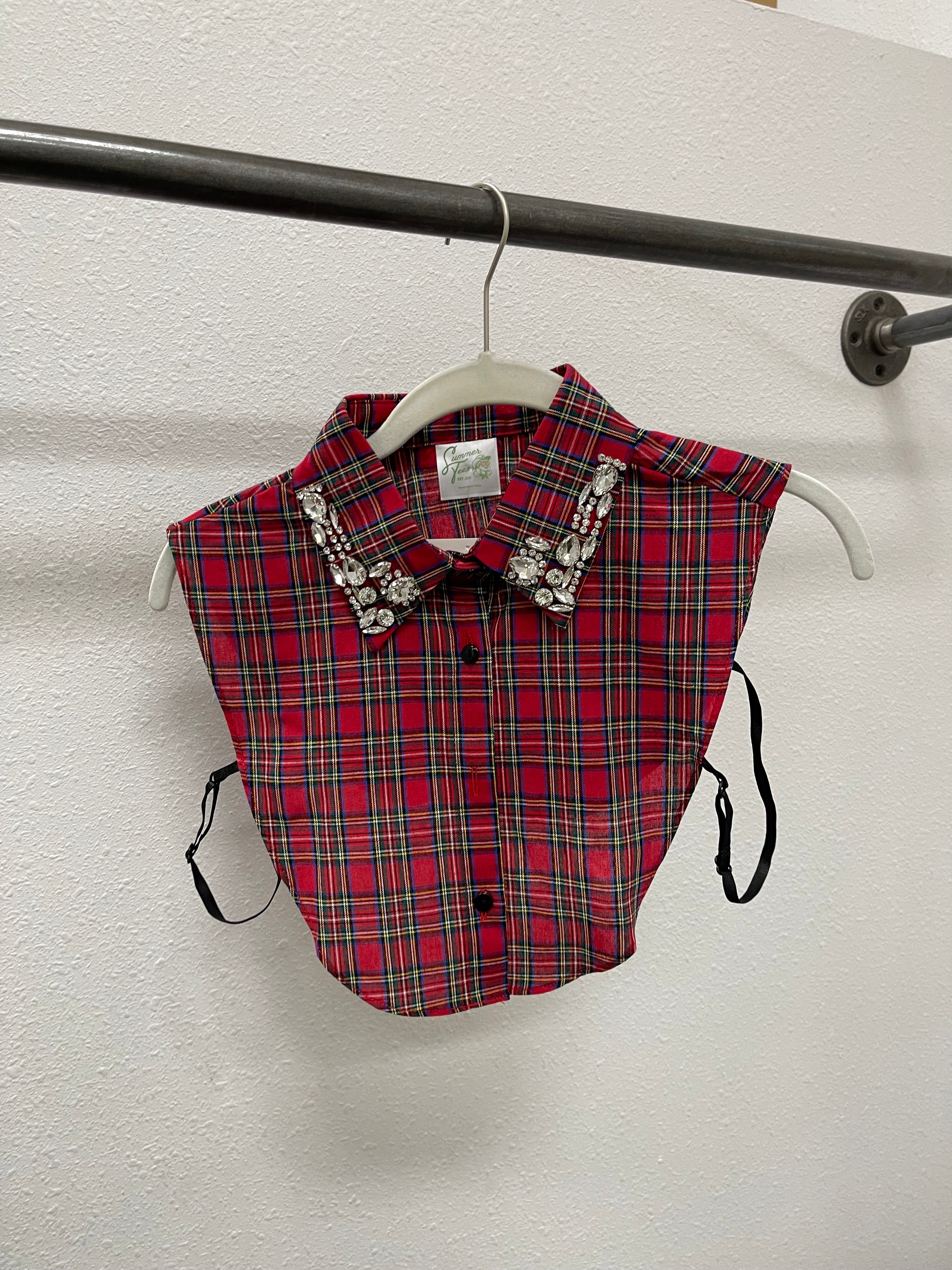 Corporate Collar-Red Christmas-Short Sleeve Tops-Summer Tees-The Silo Boutique, Women's Fashion Boutique Located in Warren and Grand Forks North Dakota