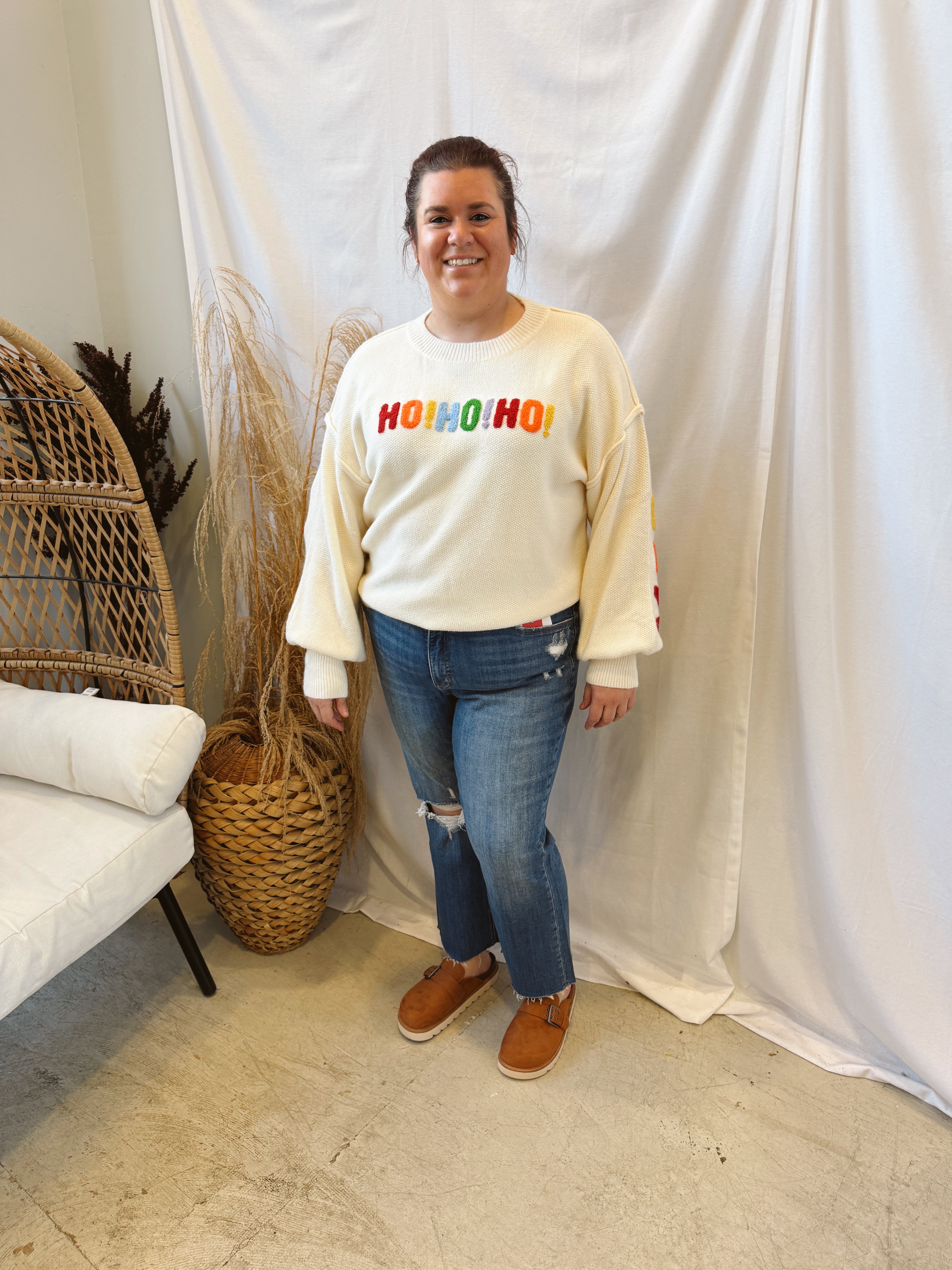 Merry Christmas Cream Sweater-Final Sale-Sweaters-mello-The Silo Boutique, Women's Fashion Boutique Located in Warren and Grand Forks North Dakota