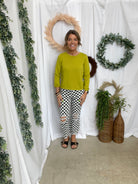 Crew Neck Knit Sweater-Lime-Sweaters-wishlist-The Silo Boutique, Women's Fashion Boutique Located in Warren and Grand Forks North Dakota