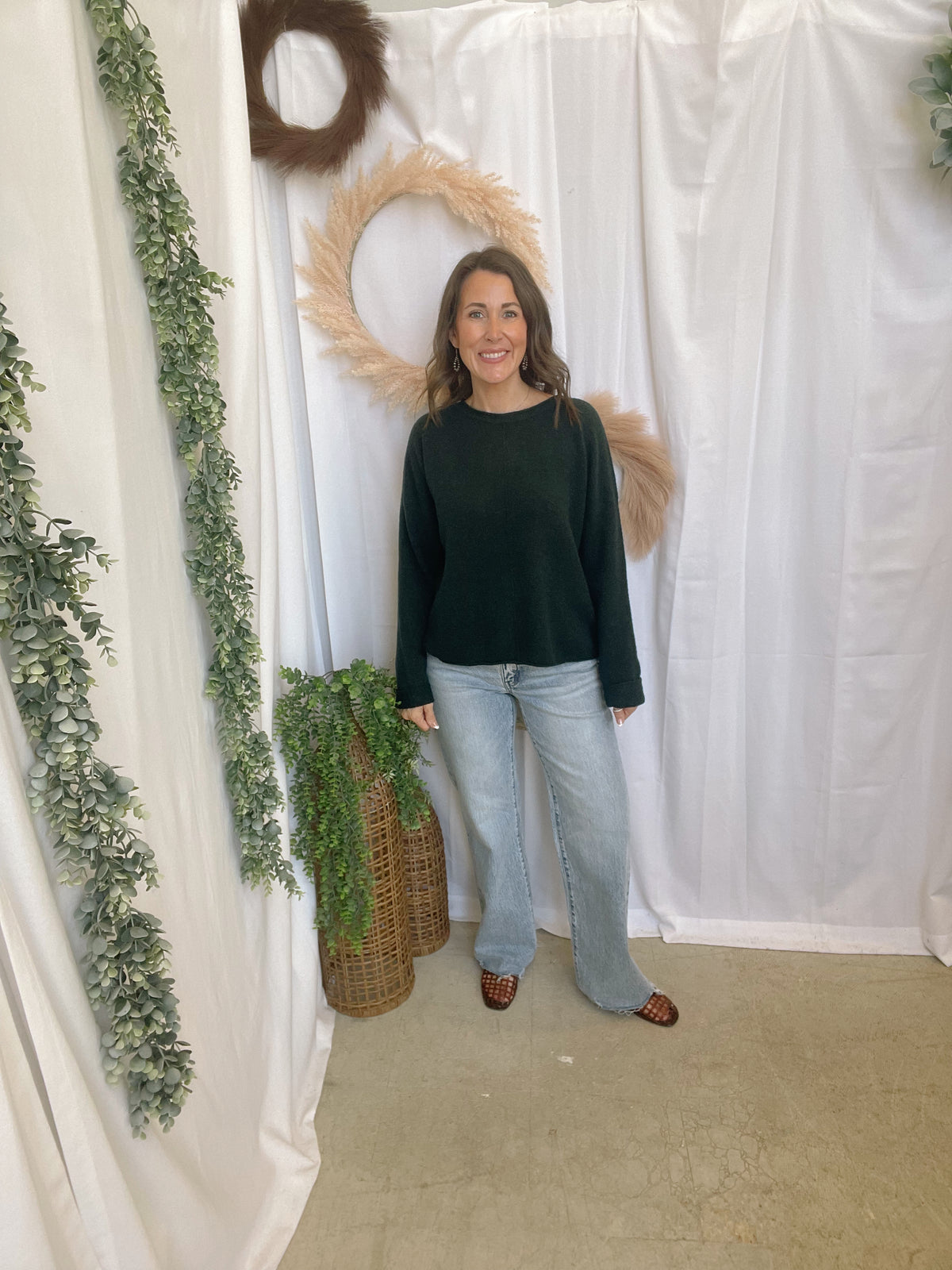 Billie Center Seam Sweater-Forest Green-Sweaters-blu pepper-The Silo Boutique, Women's Fashion Boutique Located in Warren and Grand Forks North Dakota