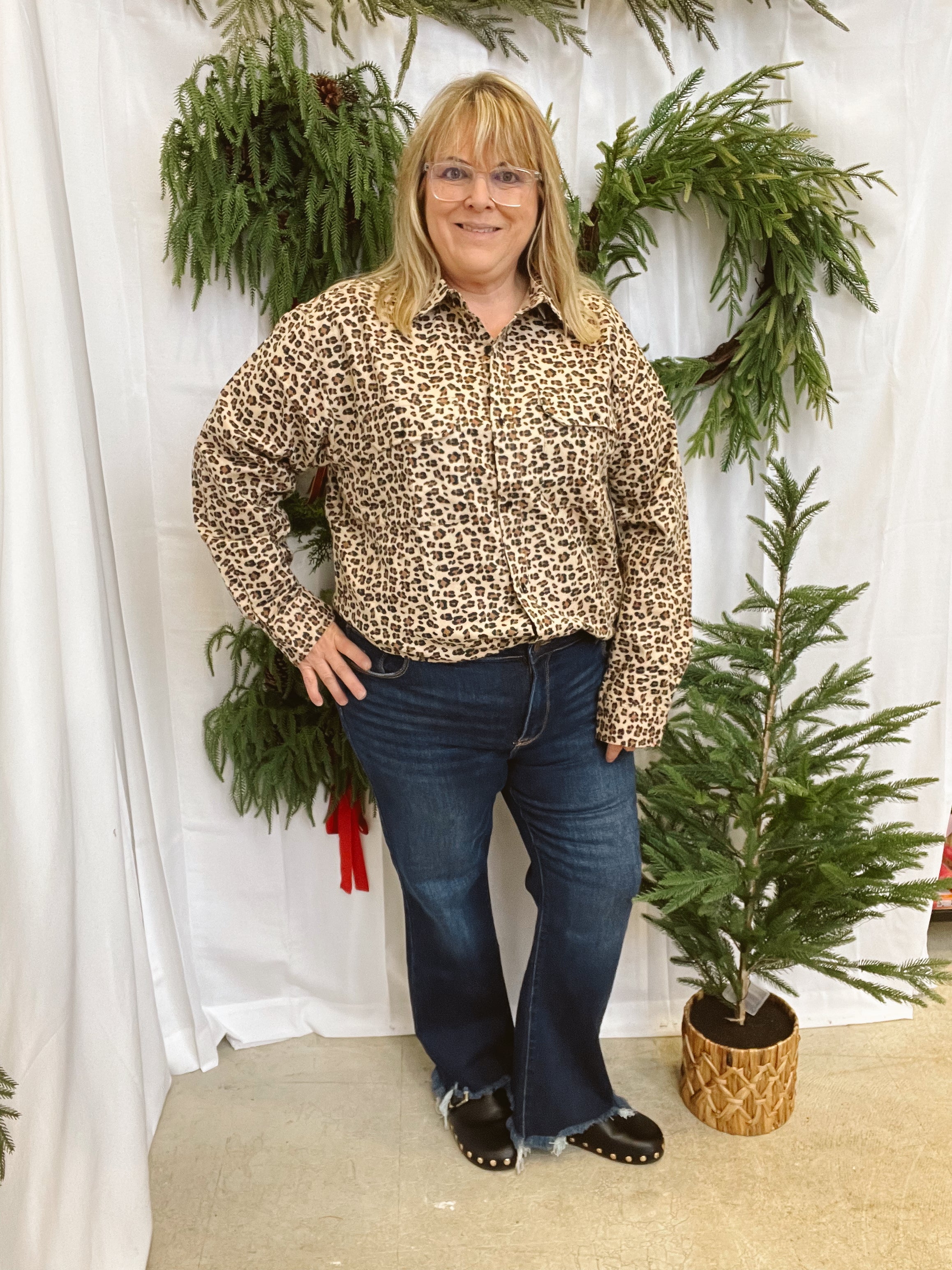 Leopard Flannel-Final Sale-Long Sleeve Tops-spirit tribe-The Silo Boutique, Women's Fashion Boutique Located in Warren and Grand Forks North Dakota