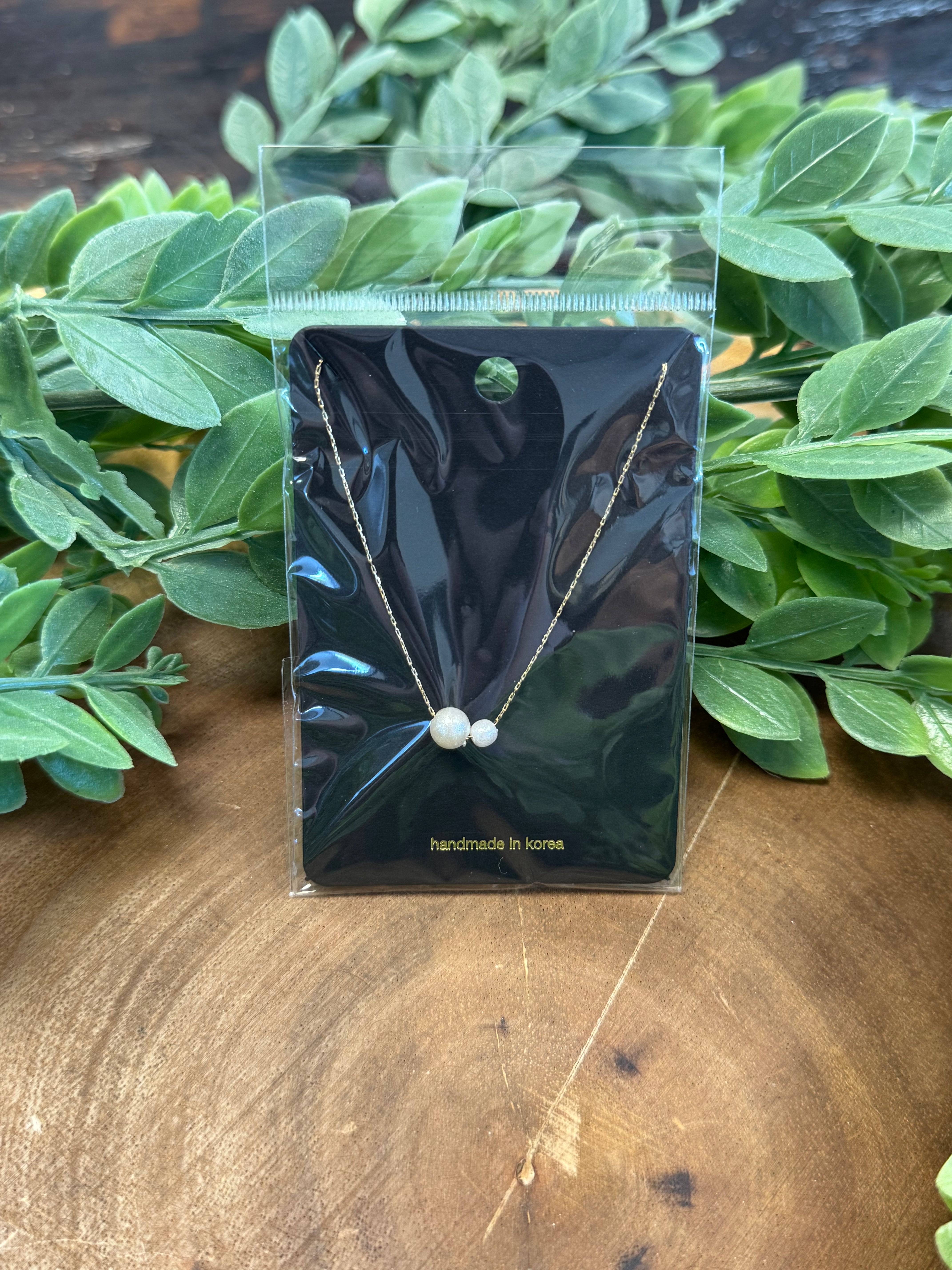 Double Pearl Necklace-Necklaces-fame-The Silo Boutique, Women's Fashion Boutique Located in Warren and Grand Forks North Dakota