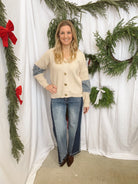 Denim and Knit Mix Cardigan-Cardigans-adora-The Silo Boutique, Women's Fashion Boutique Located in Warren and Grand Forks North Dakota