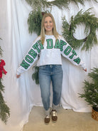 North Dakota Big Letter Sweatshirt-Cardigans-blackframe-The Silo Boutique, Women's Fashion Boutique Located in Warren and Grand Forks North Dakota