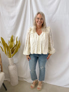 Boho Cream Top-Final Sale-Long Sleeve Tops-listicle-The Silo Boutique, Women's Fashion Boutique Located in Warren and Grand Forks North Dakota