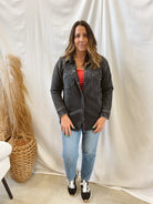 Snap on Shacket-Black-Shackets-mono b-The Silo Boutique, Women's Fashion Boutique Located in Warren and Grand Forks North Dakota