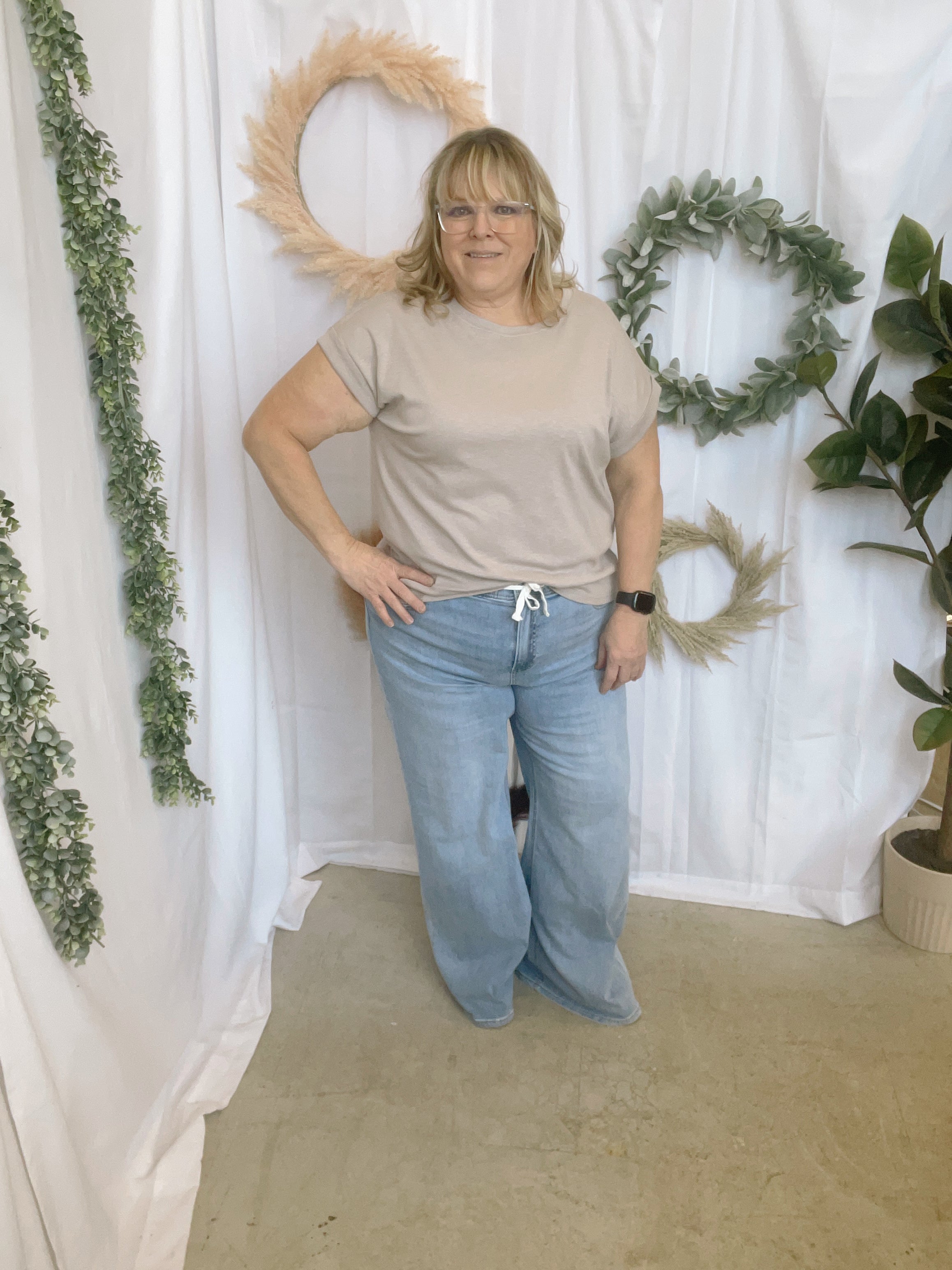 Kelly Slub Rolled Sleeve Tee-Short Sleeve Tops-Zenana-The Silo Boutique, Women's Fashion Boutique Located in Warren and Grand Forks North Dakota