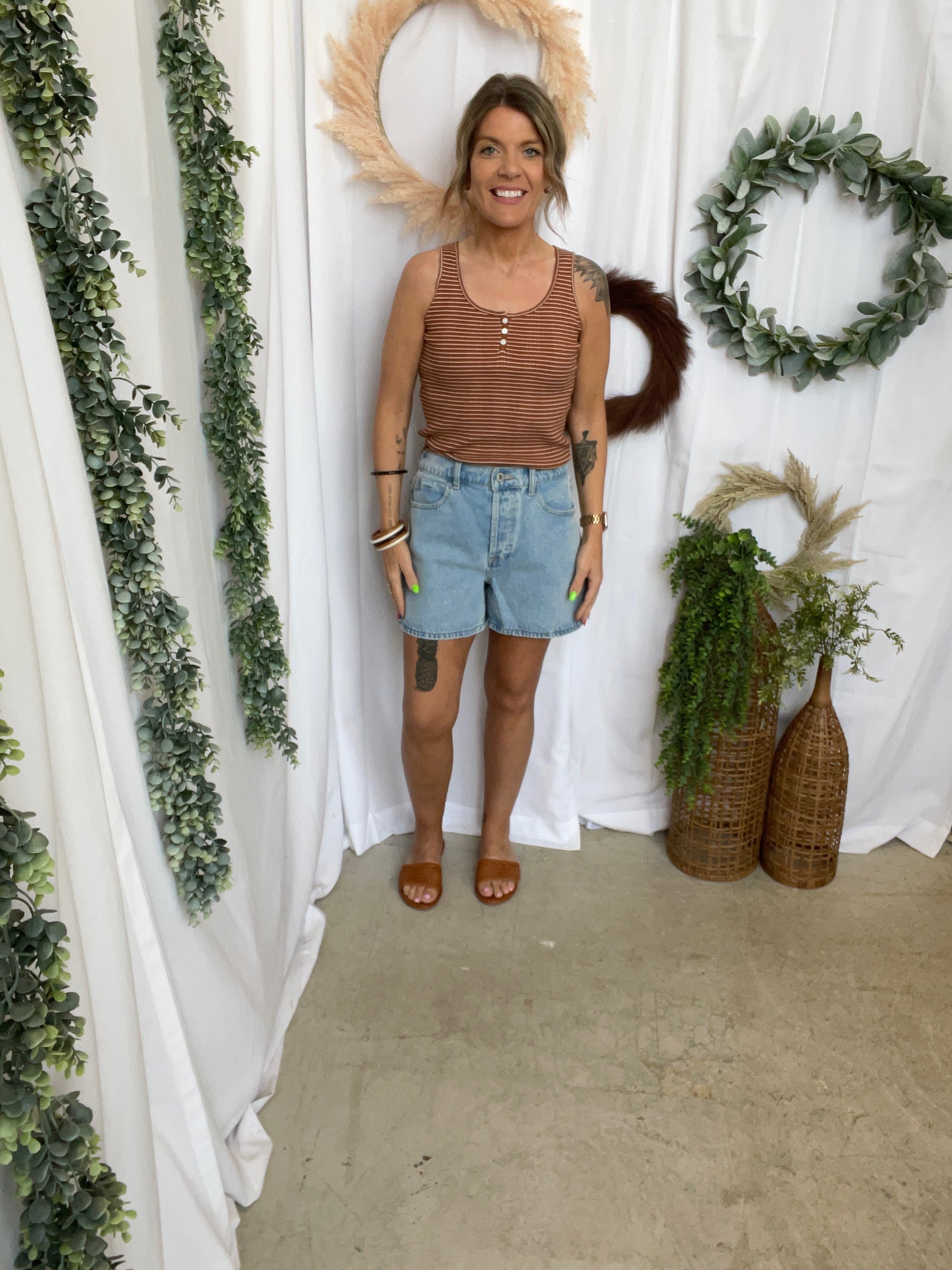 Blue Stripe Corey Top-Short Sleeve Tops-The Silo Boutique-The Silo Boutique, Women's Fashion Boutique Located in Warren and Grand Forks North Dakota