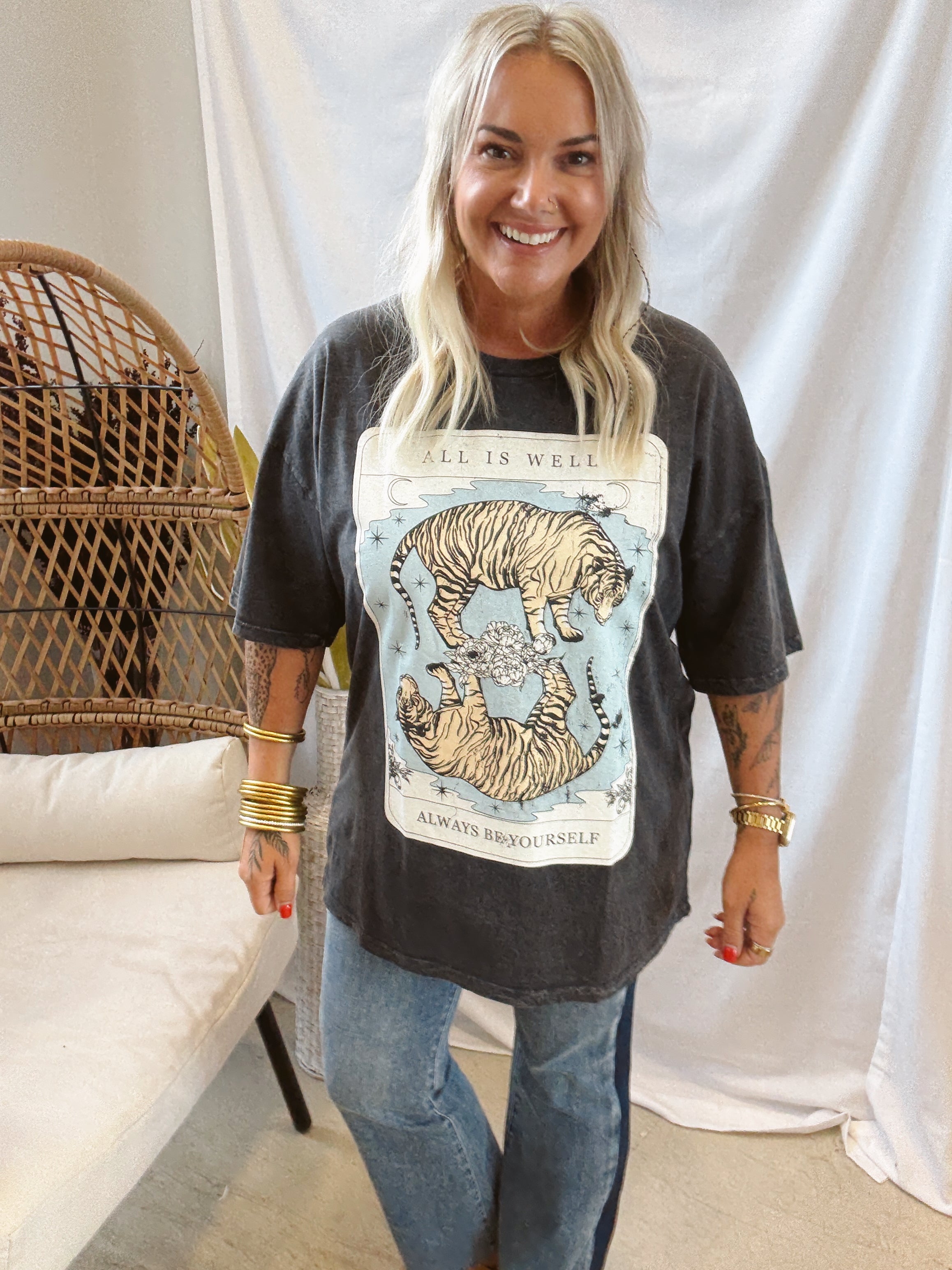 All is Well Be Yourself Tarot Tee-Graphic Tees-promesa-The Silo Boutique, Women's Fashion Boutique Located in Warren and Grand Forks North Dakota