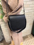 Joy Susan Annie Whipstitch Crossbody Purse-Black-Purses-joy susan-The Silo Boutique, Women's Fashion Boutique Located in Warren and Grand Forks North Dakota