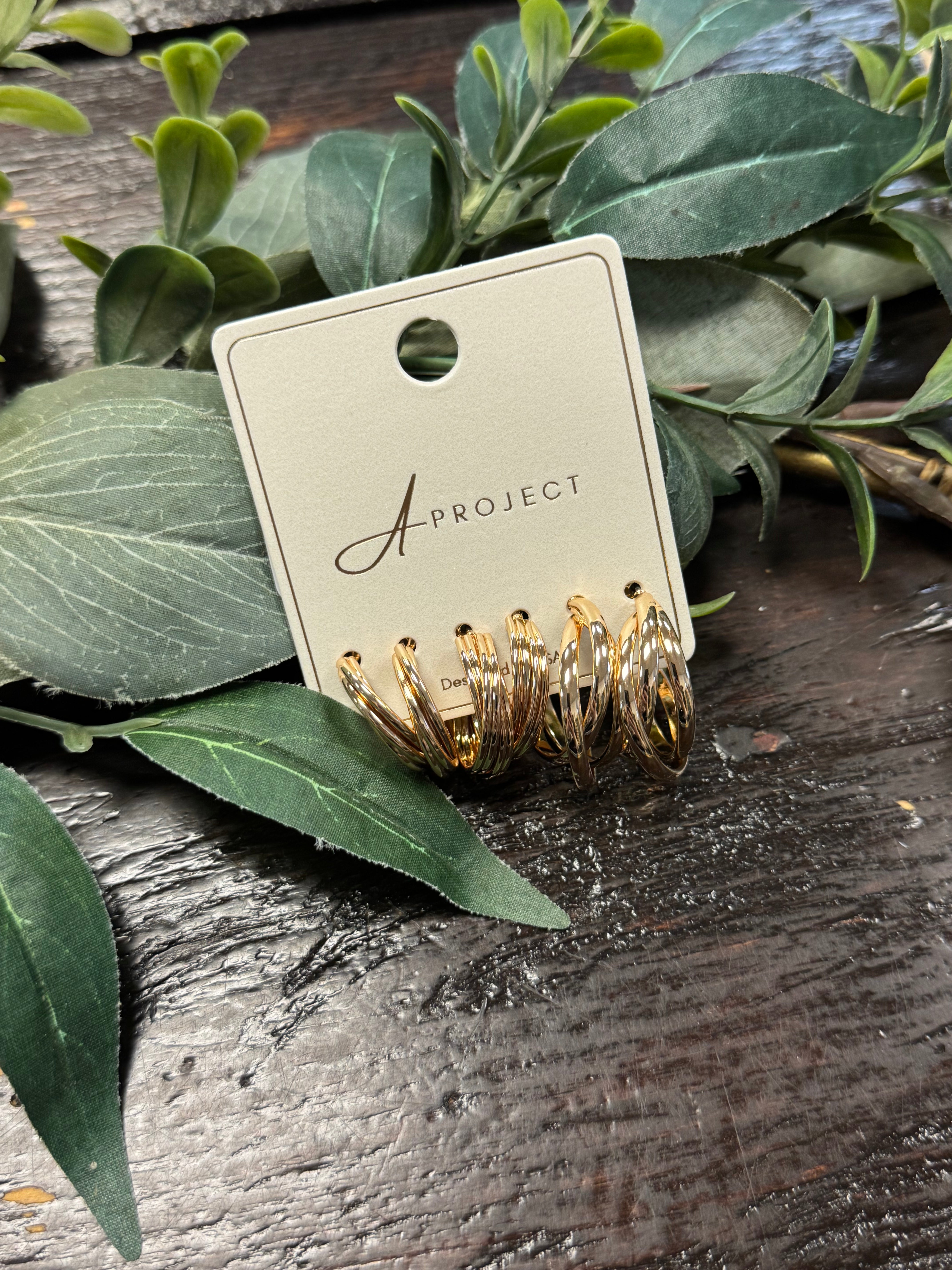 Set of 3 Gold Hoop Earrings-Earrings-Fame-The Silo Boutique, Women's Fashion Boutique Located in Warren and Grand Forks North Dakota