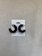 Dark Brown Chub Hoop Earrings-earrings-Dallas Market-The Silo Boutique, Women's Fashion Boutique Located in Warren and Grand Forks North Dakota