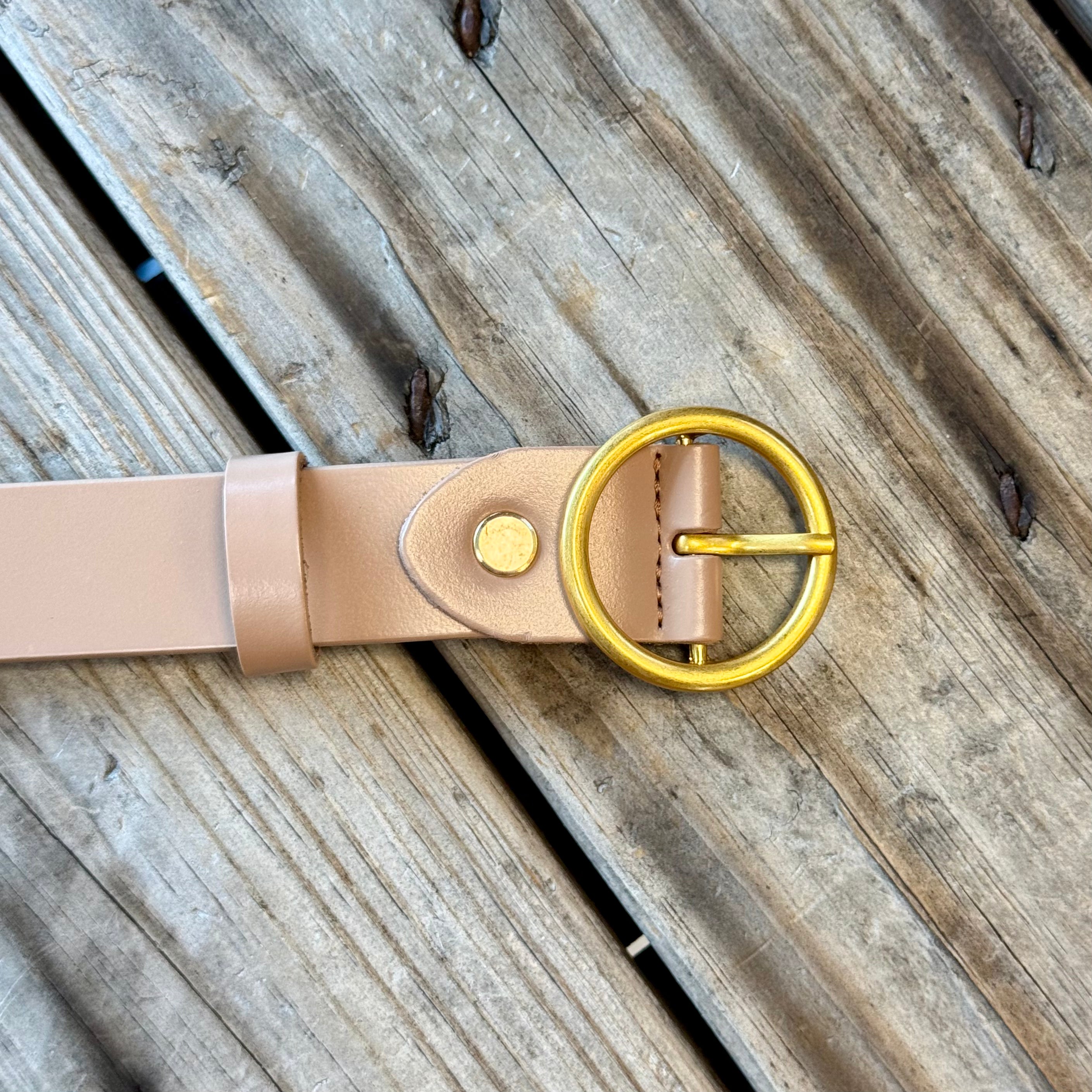 Hoop Buckle Belt-Tan-Belts-Fame-The Silo Boutique, Women's Fashion Boutique Located in Warren and Grand Forks North Dakota