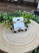 Black Bead Hoop Earrings-Earrings-Fame-The Silo Boutique, Women's Fashion Boutique Located in Warren and Grand Forks North Dakota