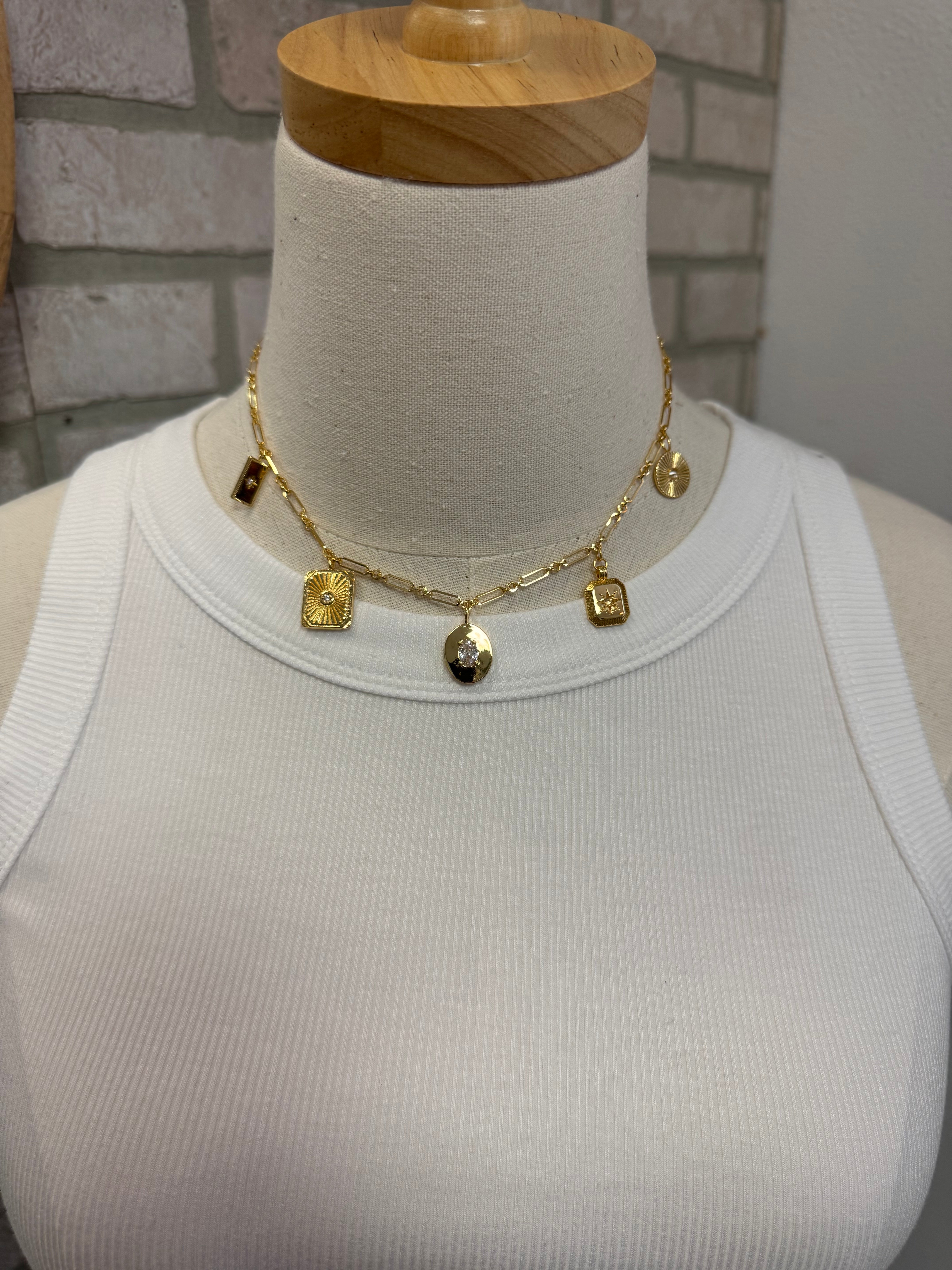 Shine On Charm Necklace-Necklaces-Fame-The Silo Boutique, Women's Fashion Boutique Located in Warren and Grand Forks North Dakota