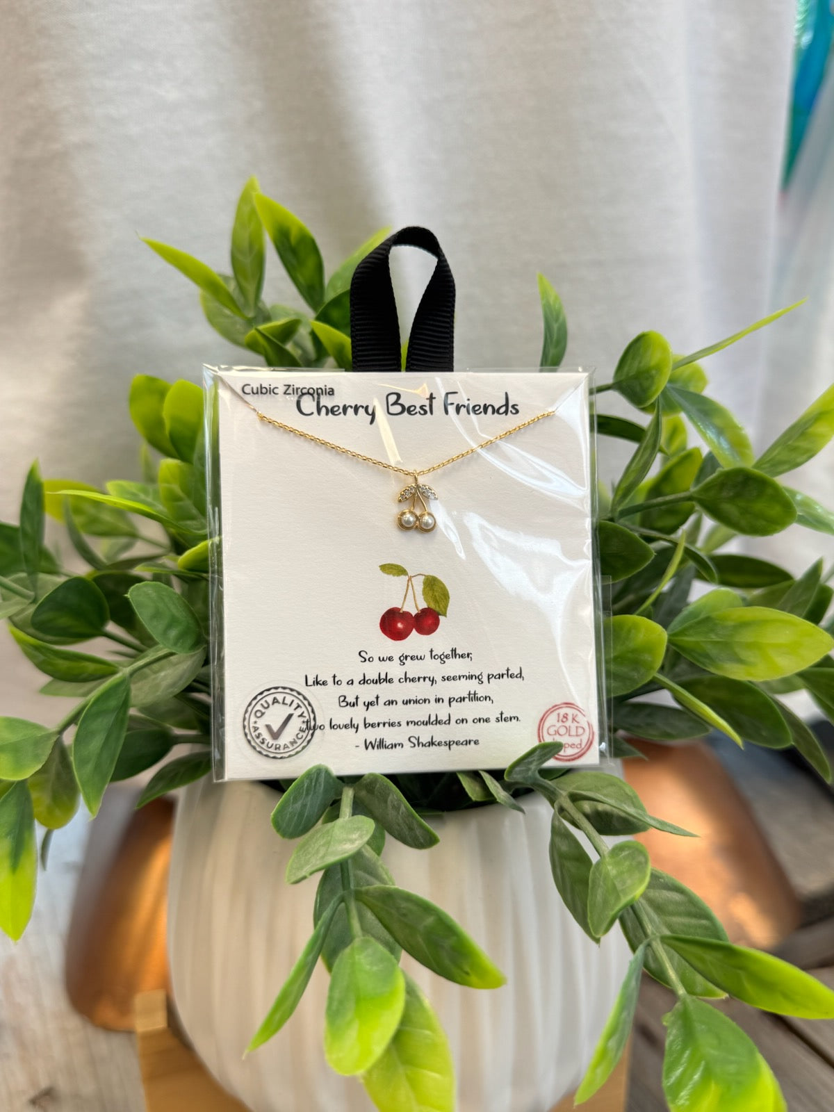 Cherry Best Friends Necklace-Necklaces-Fame-The Silo Boutique, Women's Fashion Boutique Located in Warren and Grand Forks North Dakota