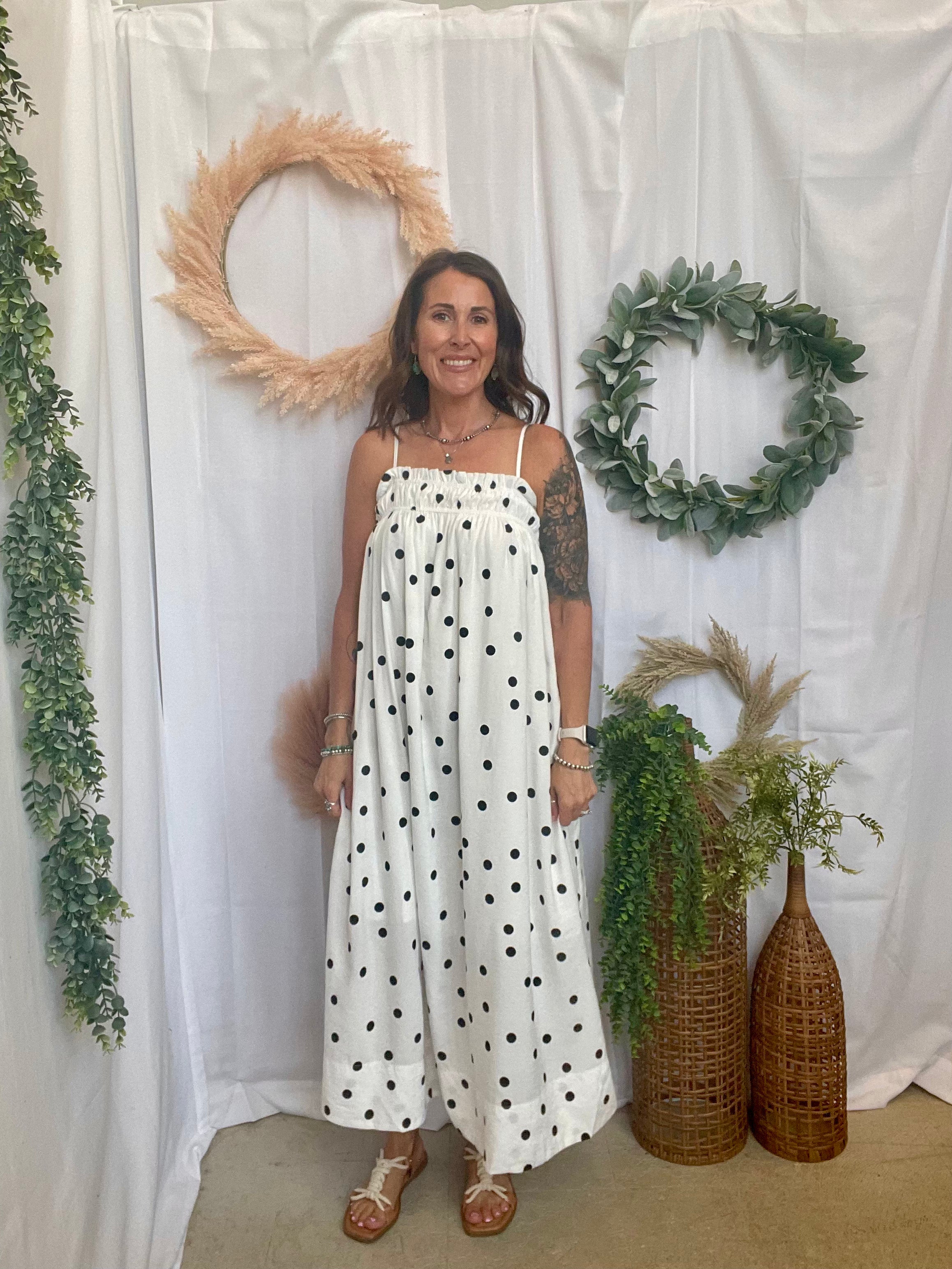 Riviera Promenade Polka Dress-Dresses-cozy co-The Silo Boutique, Women's Fashion Boutique Located in Warren and Grand Forks North Dakota