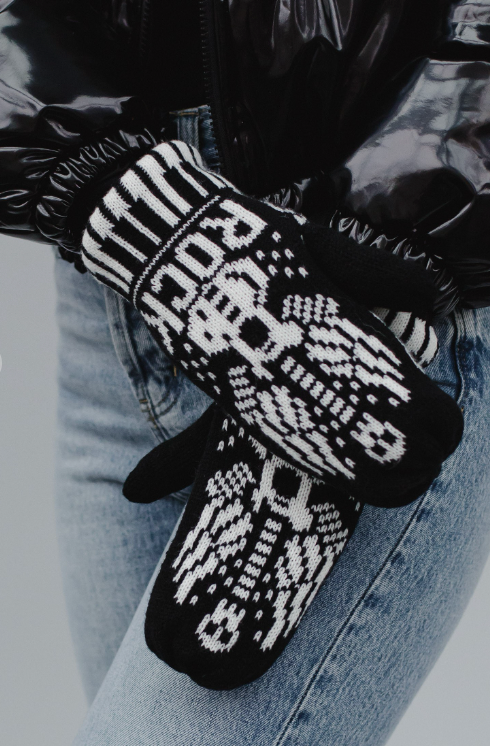 Panache Black and White Rock Mittens-Final Sale-Gloves & Mittens-panache-The Silo Boutique, Women's Fashion Boutique Located in Warren and Grand Forks North Dakota
