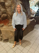 Tencel Oversized Denim Top-Final Sale-Long Sleeve Tops-mystree-The Silo Boutique, Women's Fashion Boutique Located in Warren and Grand Forks North Dakota